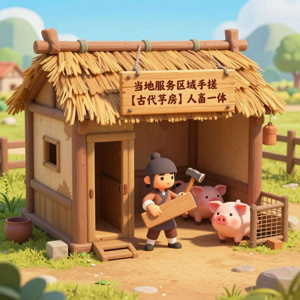 心动小镇手搓【古代茅房】人畜一体建筑教程官方正版下载 - 极玩家