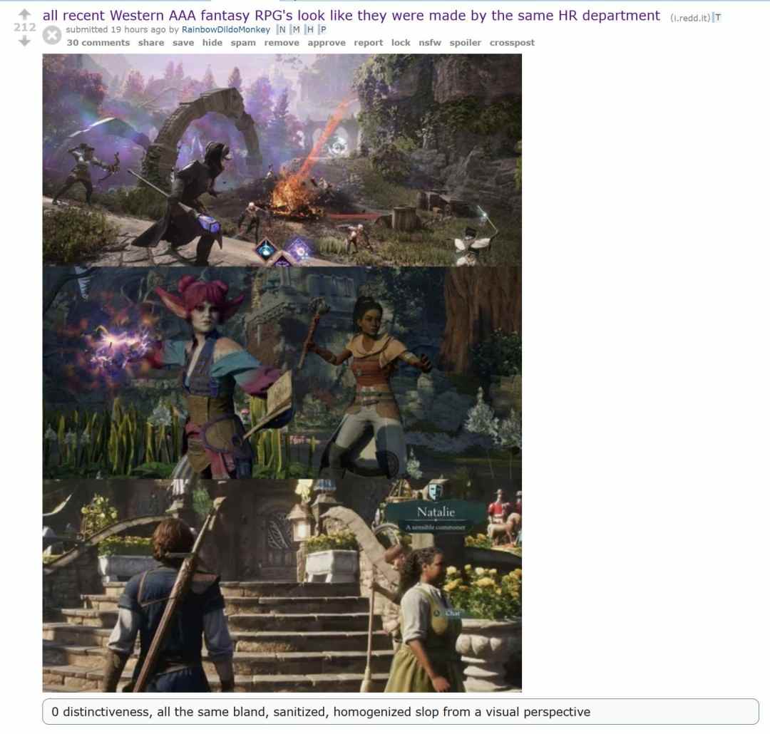 西方3A RPG已死？玩家吐槽画风、色调高度同质化