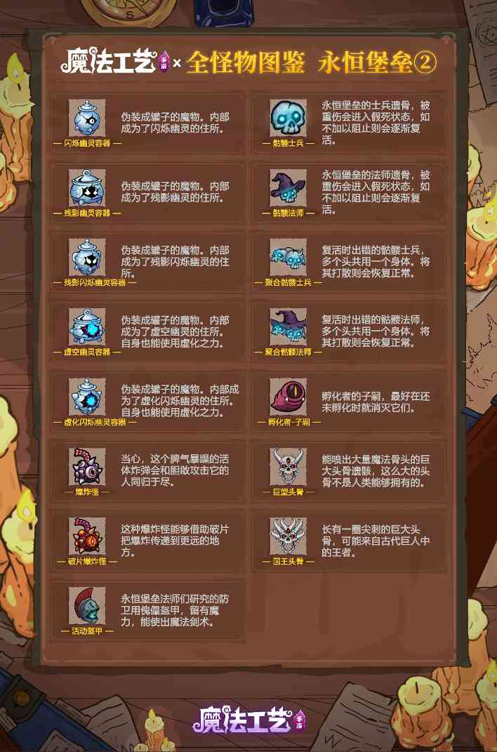 魔法工艺魔法工艺 全怪物图鉴 永恒堡垒②(图2)