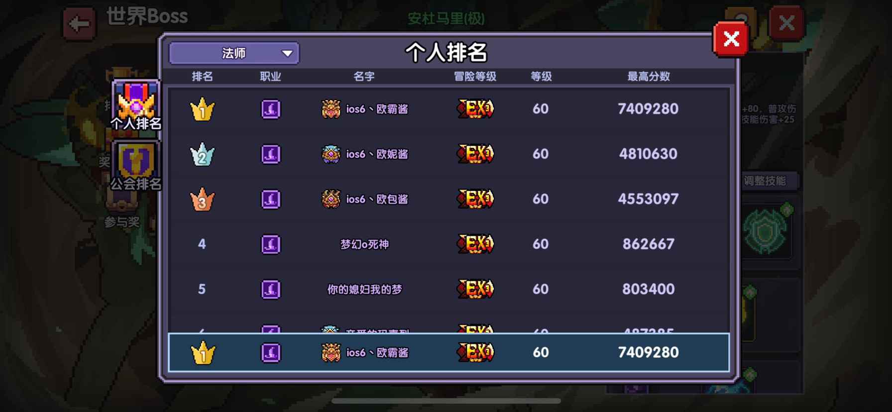 我的勇者各职业世界boss组队强度情况（2022年1月-3月）(图1)