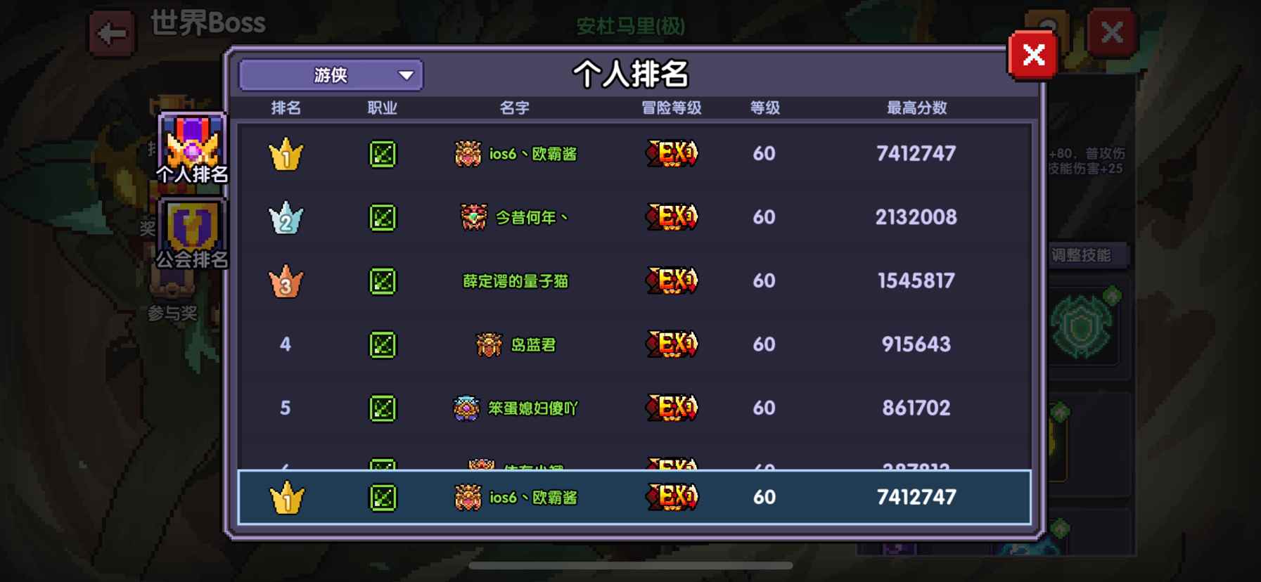 我的勇者各职业世界boss组队强度情况（2022年1月-3月）(图2)