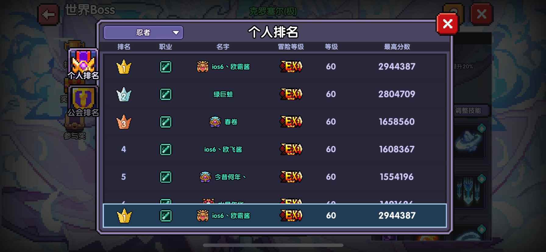 我的勇者各职业世界boss组队强度情况（2022年1月-3月）(图9)