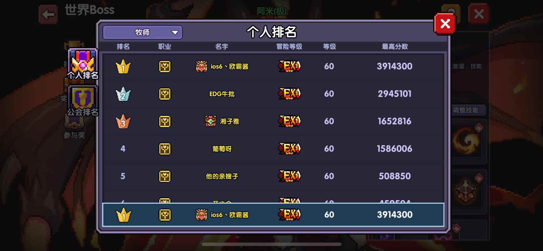 我的勇者各职业世界boss组队强度情况（2022年1月-3月）(图8)