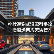 拴脖遛狗式滑雪引争议,滑雪场回应无法管?(图2) 拴脖遛狗式滑雪引争议,滑雪场回应无法管?(图2)
